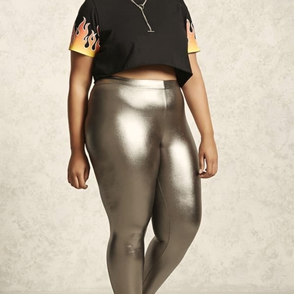 Shiny copper legging 3x